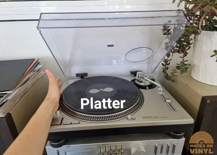 parts of a record player Platter 