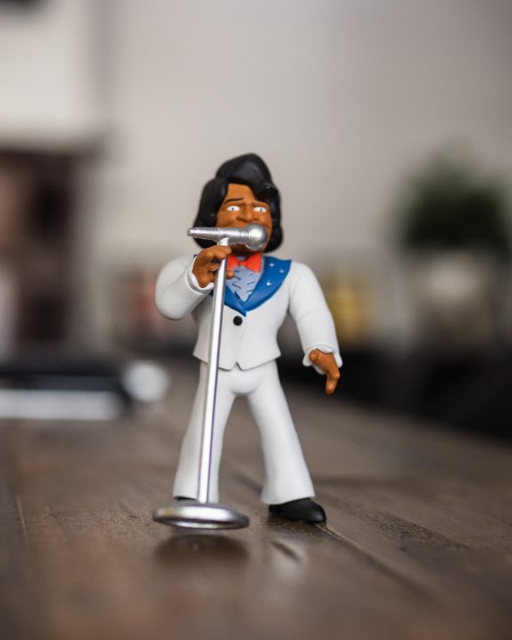 Music icon James Brown pop figurine singing